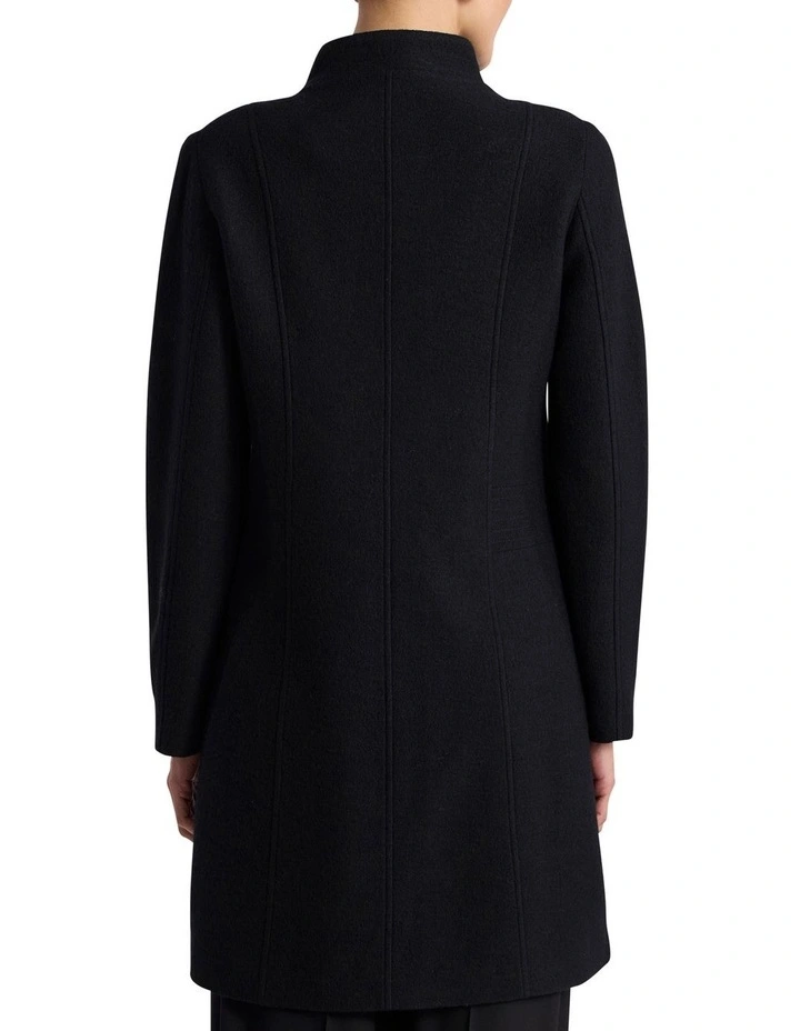 Madison Felted Wool Coat in Black image 5