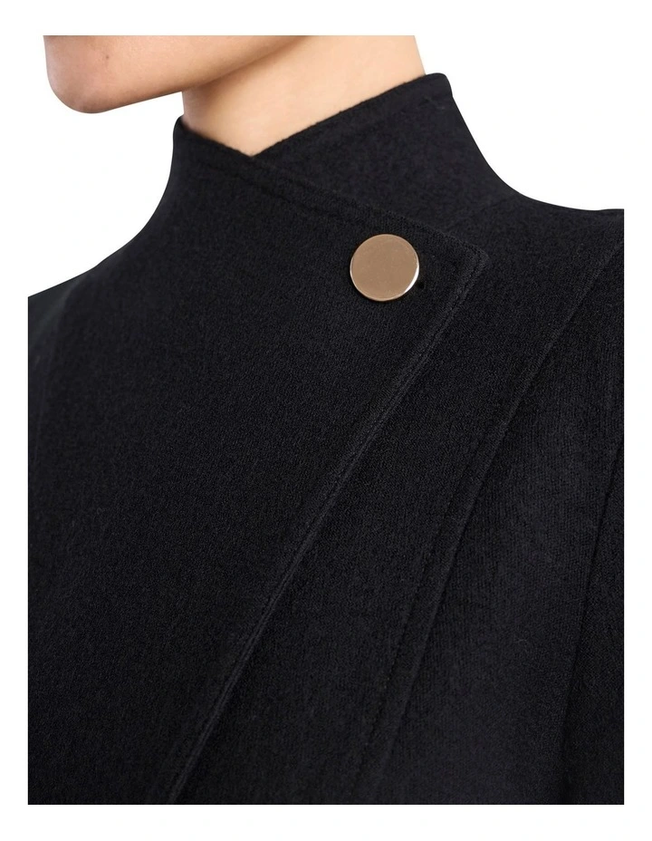 Luisa Felted Wool Coat in Black image 3