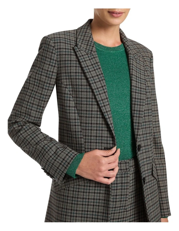 Kyre Check Blazer in Grey Multi image 3
