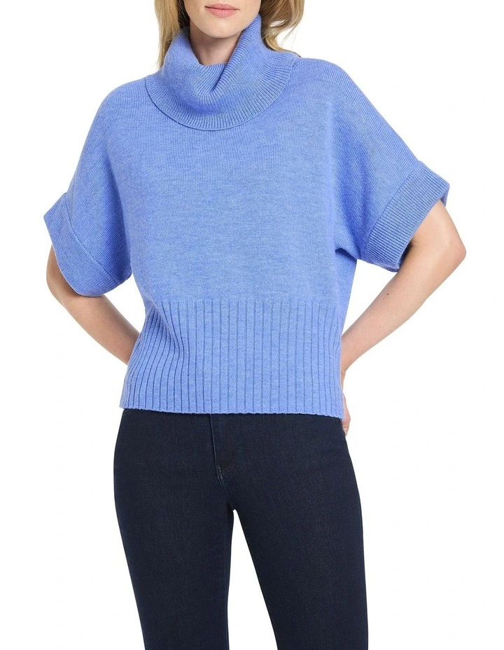Roll Neck Gilet in Blue image 1