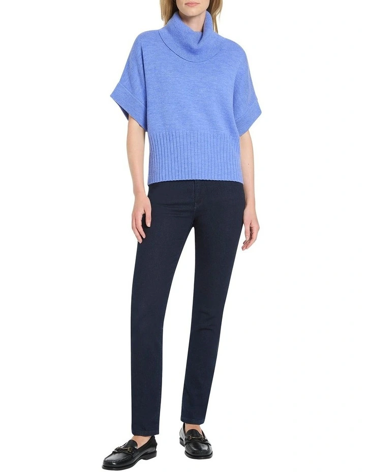 Roll Neck Gilet in Blue image 2