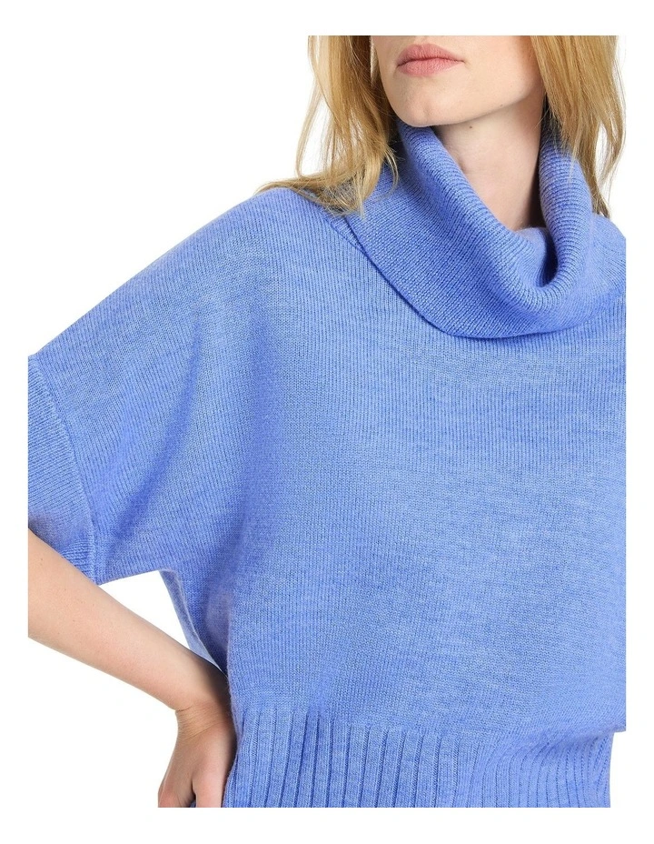 Roll Neck Gilet in Blue image 3