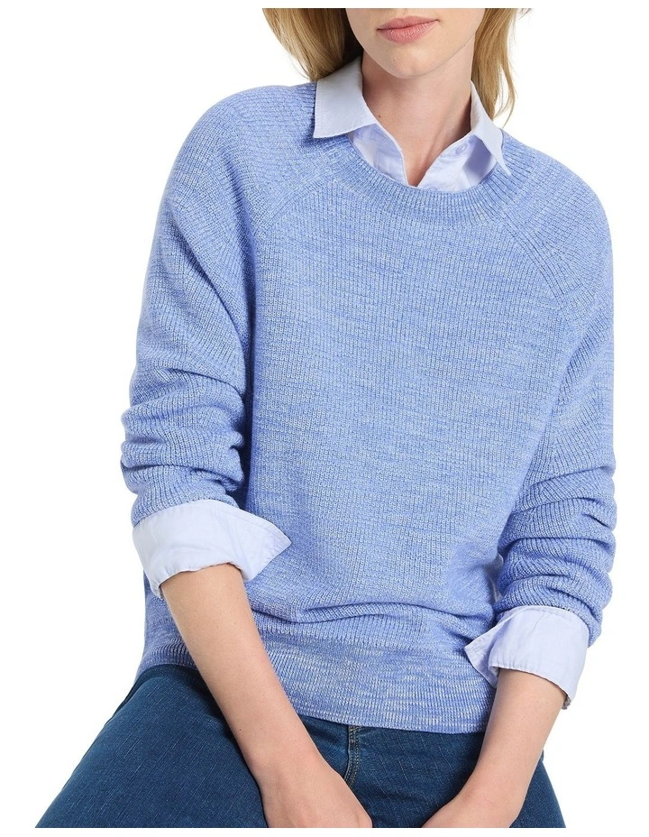 Svea Raglan Knit in Blue image 1