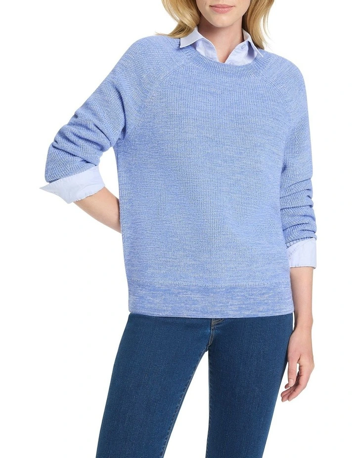 Svea Raglan Knit in Blue image 3