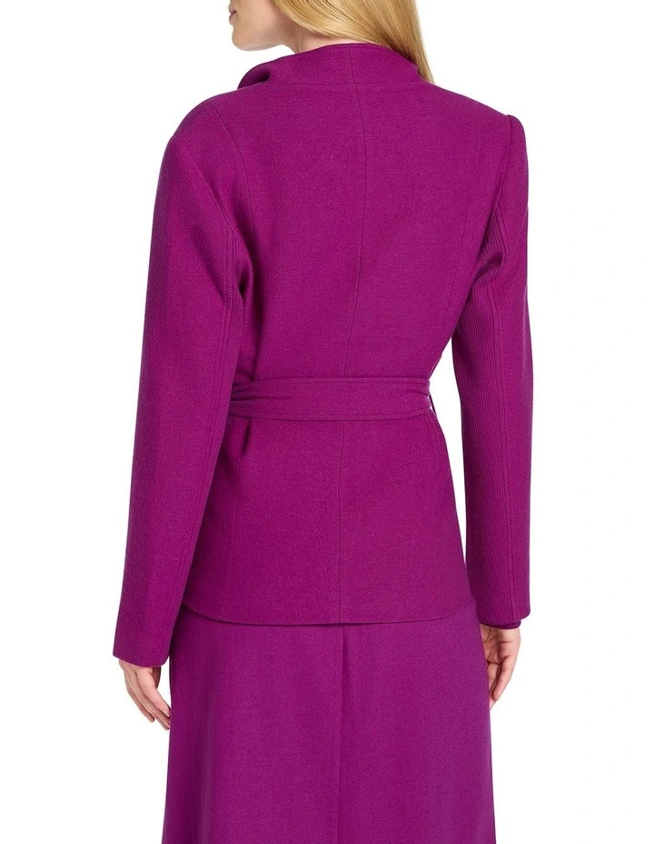 Lea Felted Wool Jacket in Plum image 4