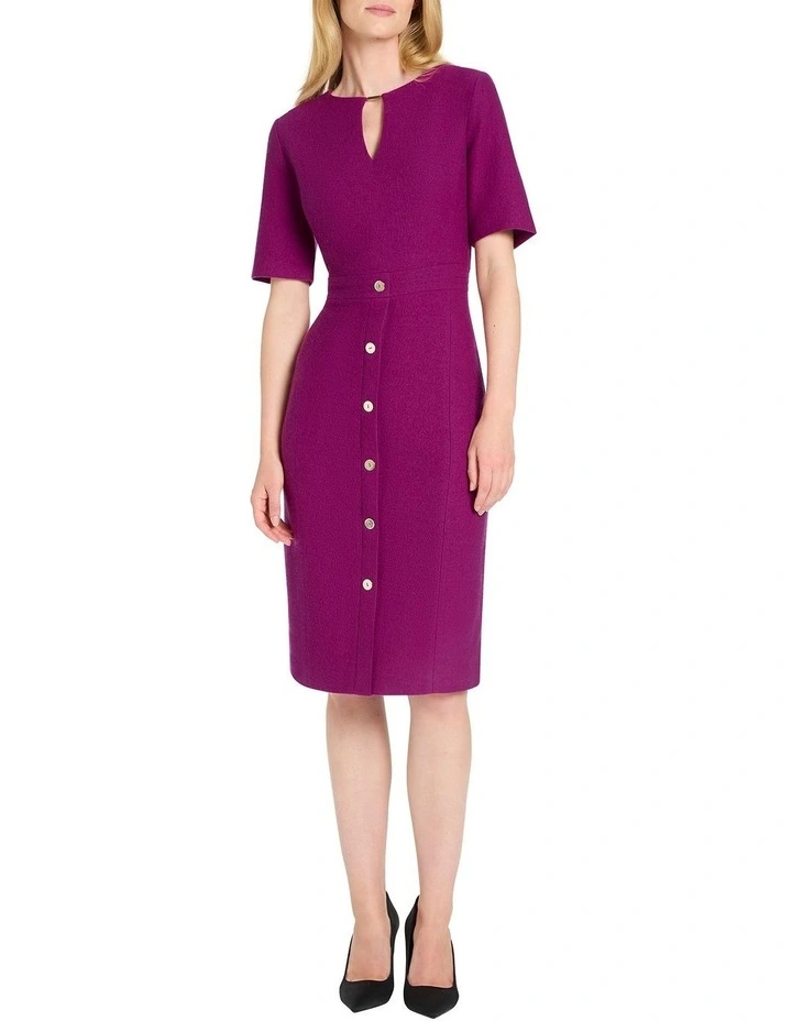 Xena Felted Wool Dress in Plum image 1