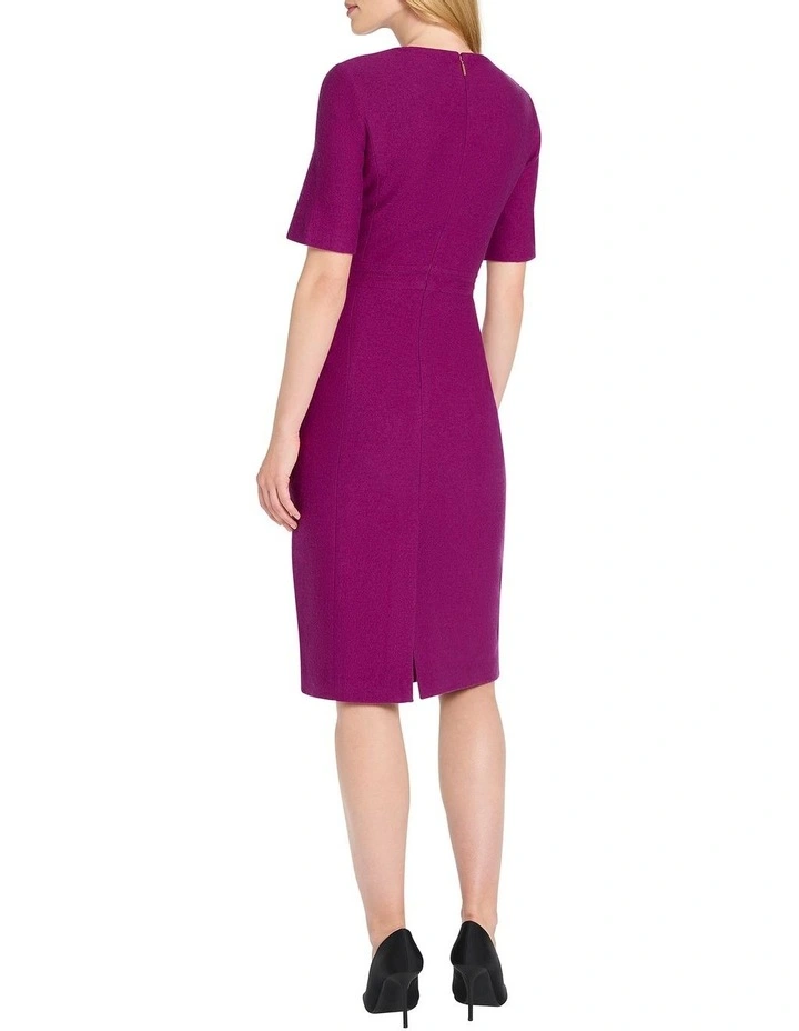 Xena Felted Wool Dress in Plum image 4