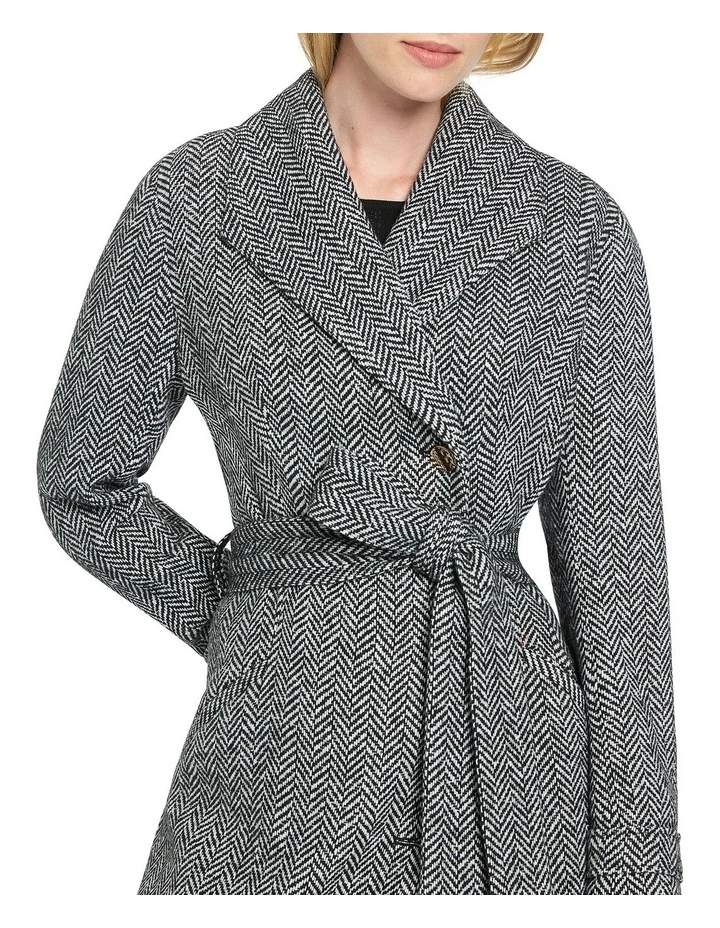 Daje Wool Coat in Black Multi image 2