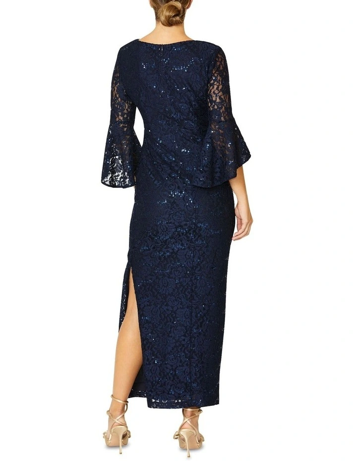 Anthea Crawford Stella Stretch Sequin Lace Gown In Navy MYER