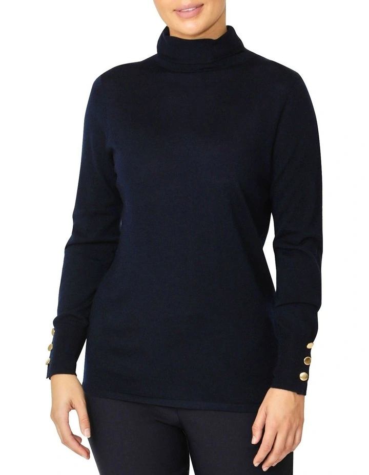 Blair Turtleneck Sweater in Dark Navy image 1