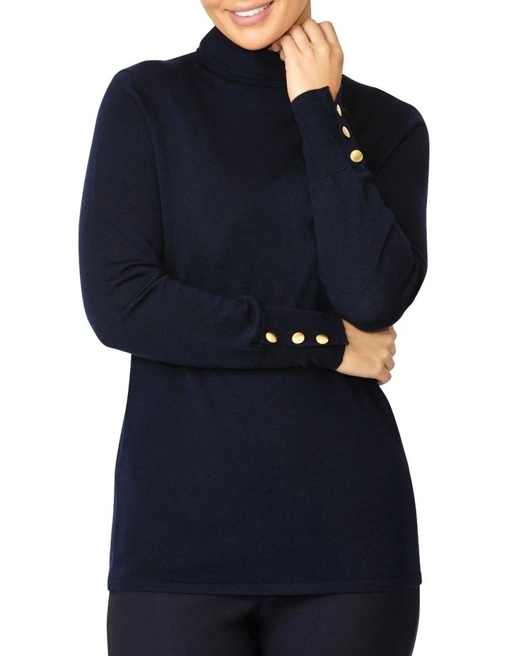 Blair Turtleneck Sweater in Dark Navy image 2