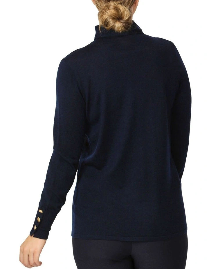 Blair Turtleneck Sweater in Dark Navy image 5