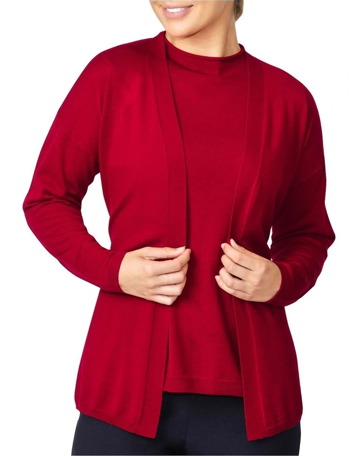 Chloe Wrap Cardigan in Red image 2