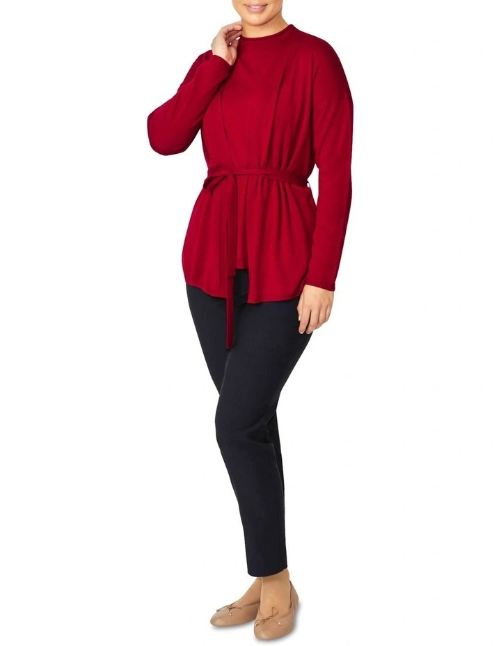 Chloe Wrap Cardigan in Red image 3