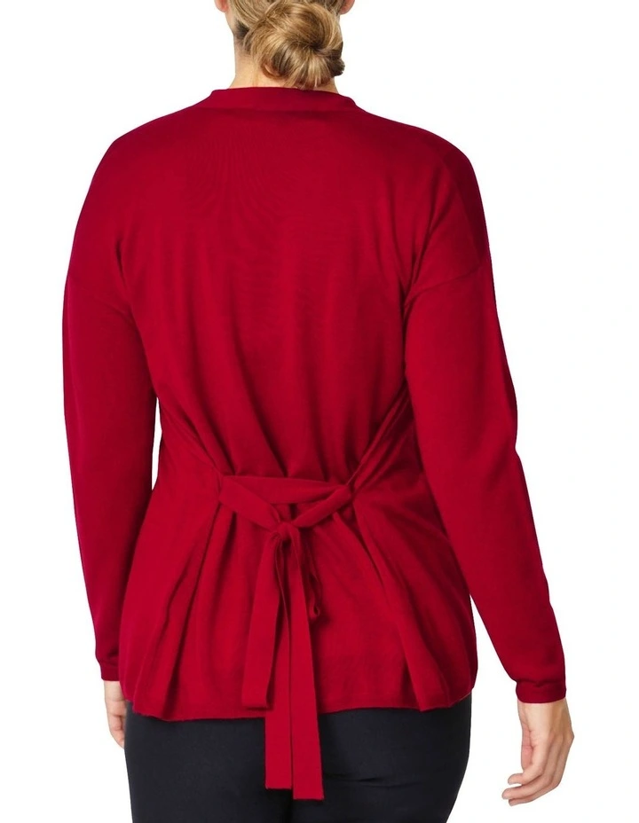 Chloe Wrap Cardigan in Red image 4