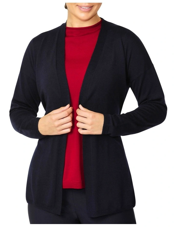 Chloe Wrap Cardigan in Dark Navy image 2