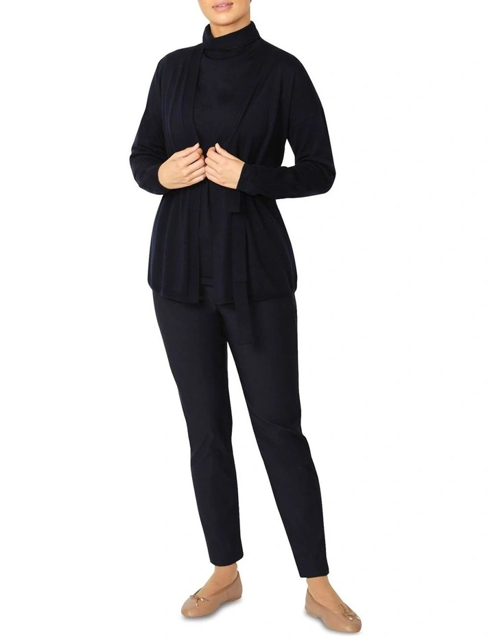 Chloe Wrap Cardigan in Dark Navy image 3