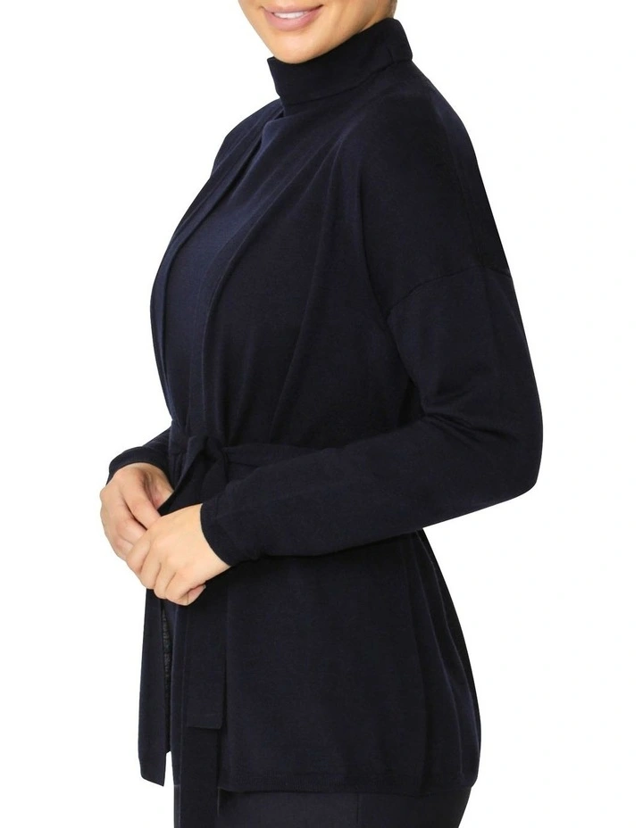 Chloe Wrap Cardigan in Dark Navy image 4