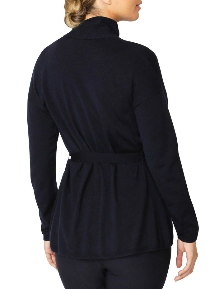 Chloe Wrap Cardigan in Dark Navy image 5