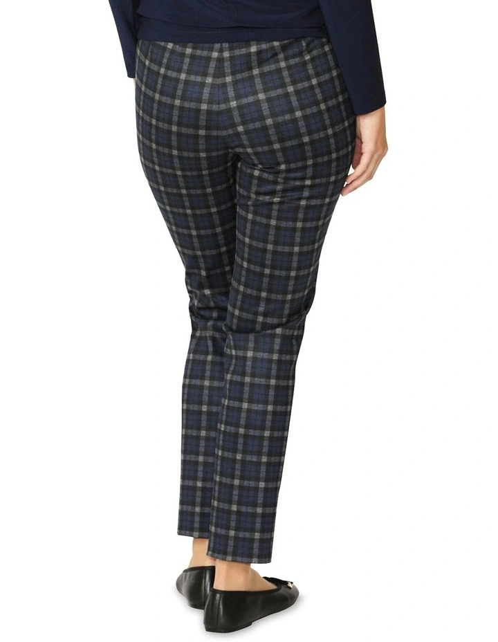 Anna Check Ponti Pant in Blue image 5