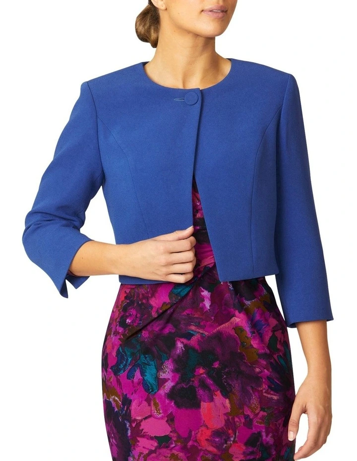 Jackie Cobalt Single Button Jacket in Cobalt image 3
