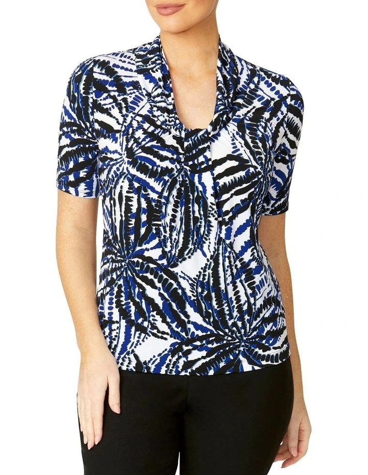 Roma Palm Top in Navy Multi image 1