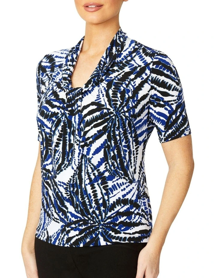 Roma Palm Top in Navy Multi image 2