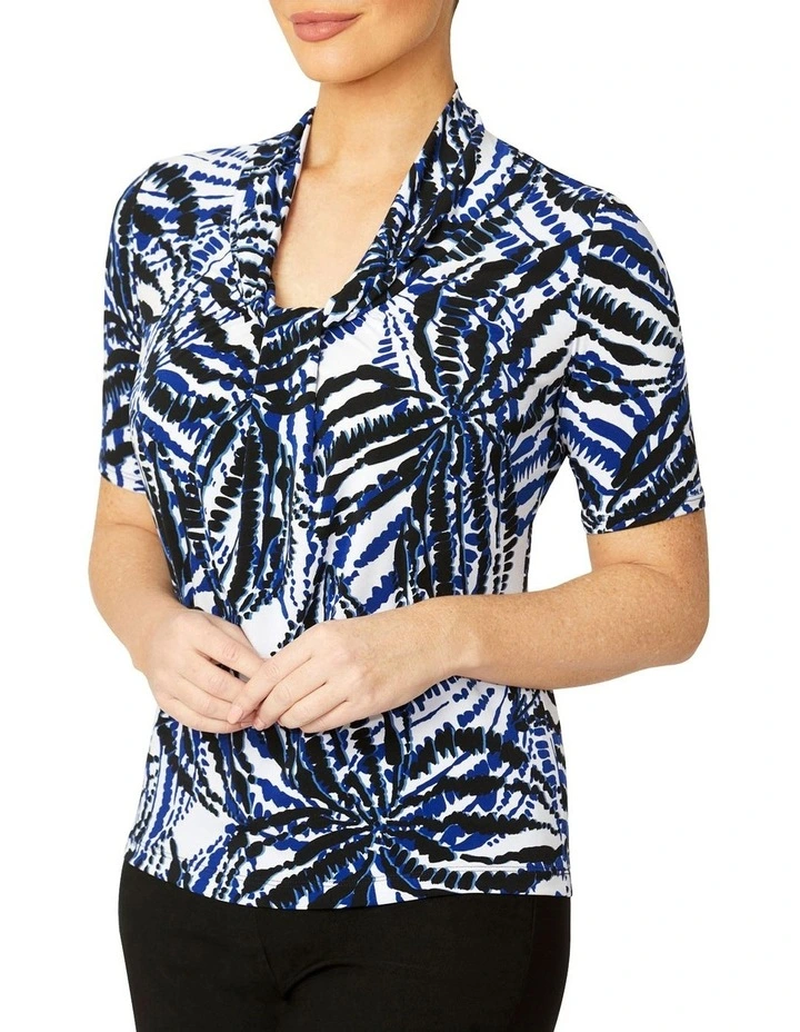 Roma Palm Top in Navy Multi image 3