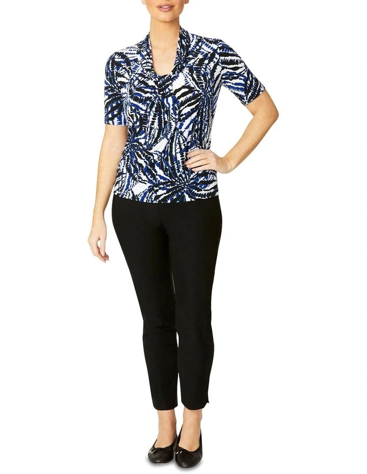 Roma Palm Top in Navy Multi image 4