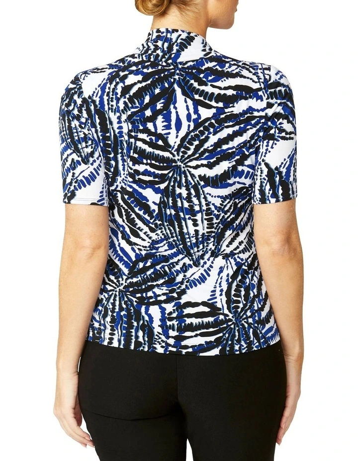 Roma Palm Top in Navy Multi image 5