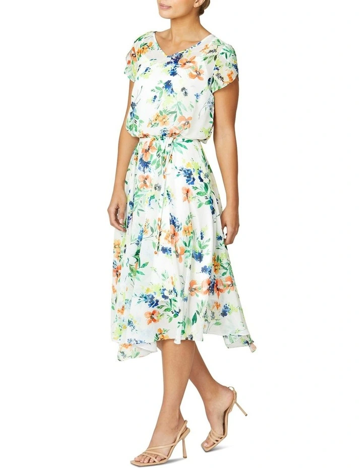 Monique Chiffon Dress in White image 3