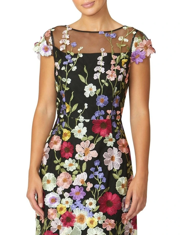 sachin and babi light blue dress Anthea Crawford Dahlia Floral A-line Dress in Black Multi