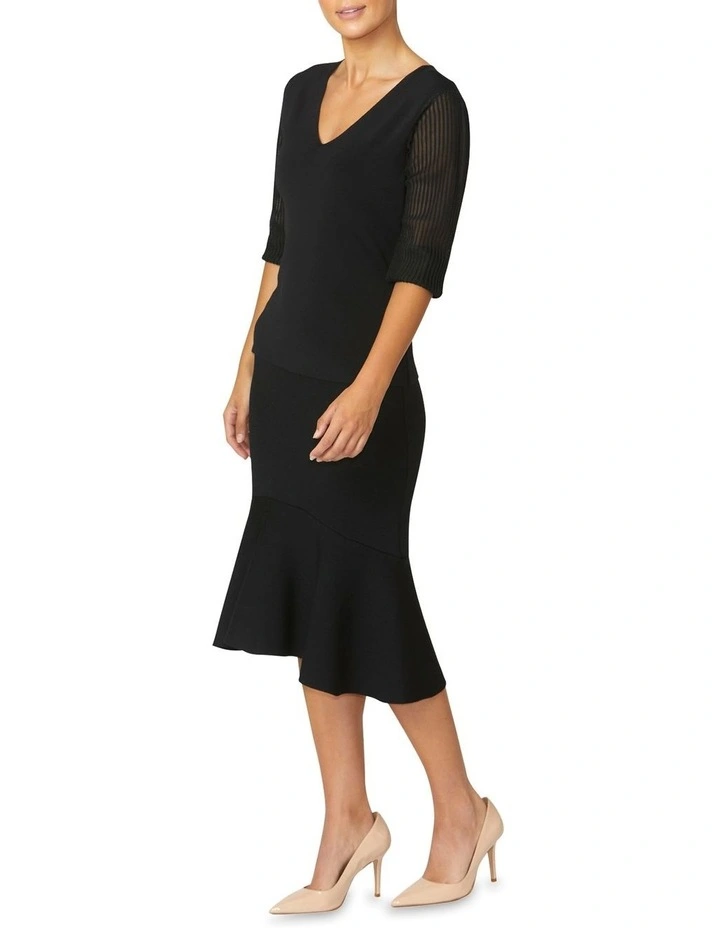 Emilie Sheer Sleeve Top in Black image 4