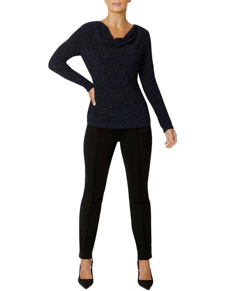 Melody Twilight Cowl Neck Top in Navy image 4