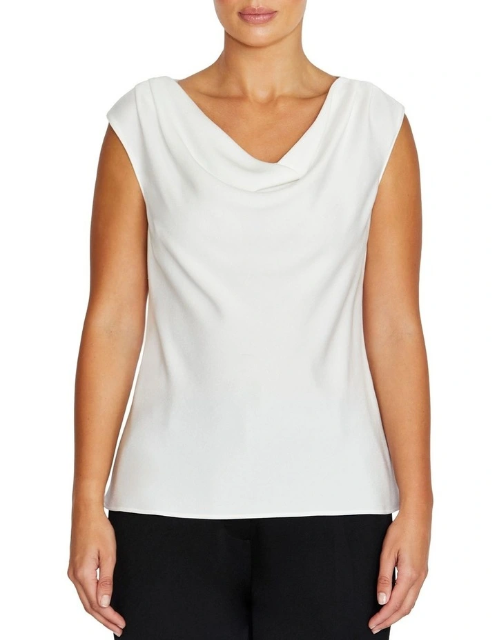 Harmony Ivory Cowl Neck Top in Ivory image 1