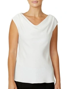 Harmony Ivory Cowl Neck Top in Ivory