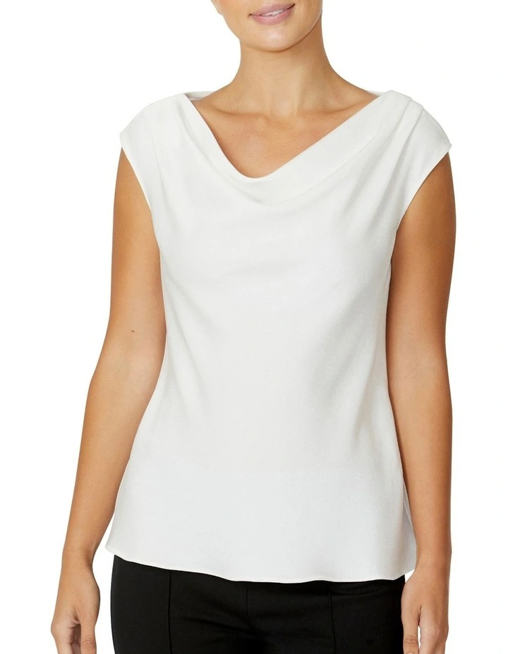 Harmony Ivory Cowl Neck Top in Ivory image 2