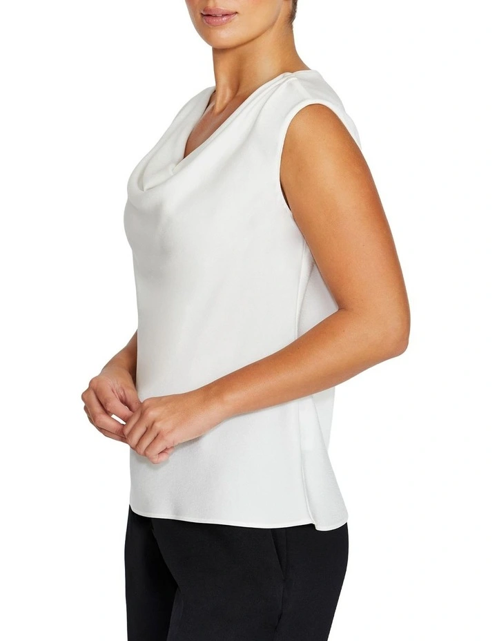 Harmony Ivory Cowl Neck Top in Ivory image 3