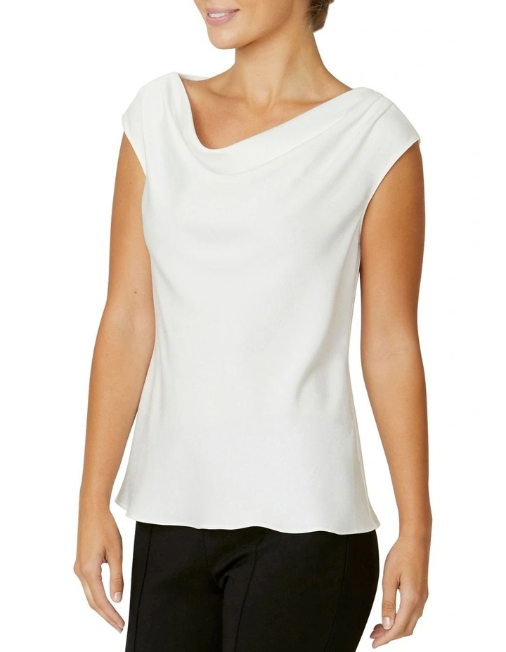 Harmony Ivory Cowl Neck Top in Ivory image 3