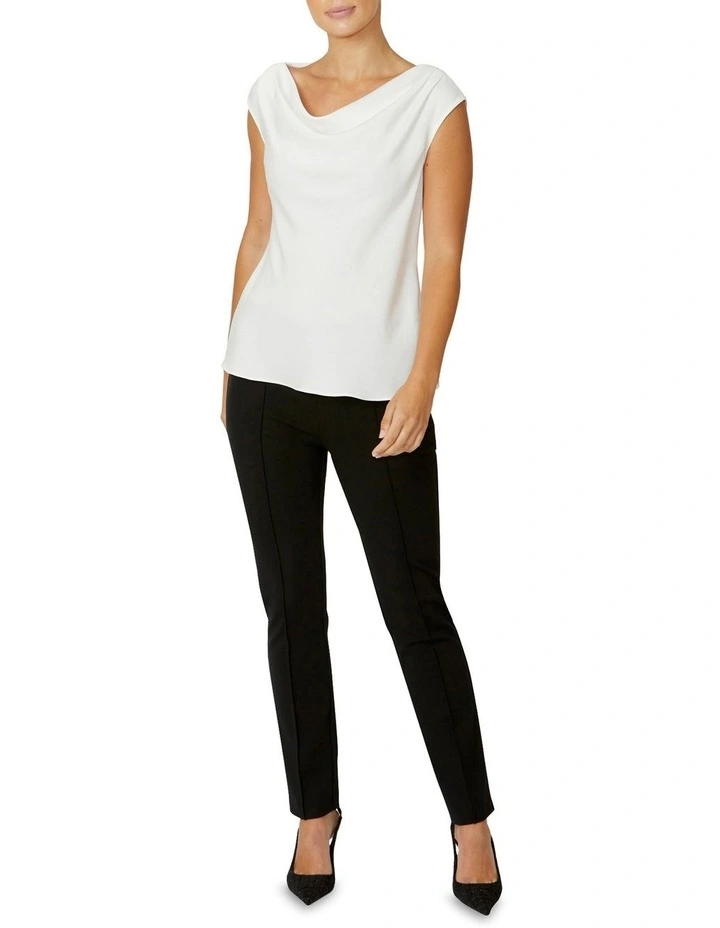 Harmony Ivory Cowl Neck Top in Ivory image 4