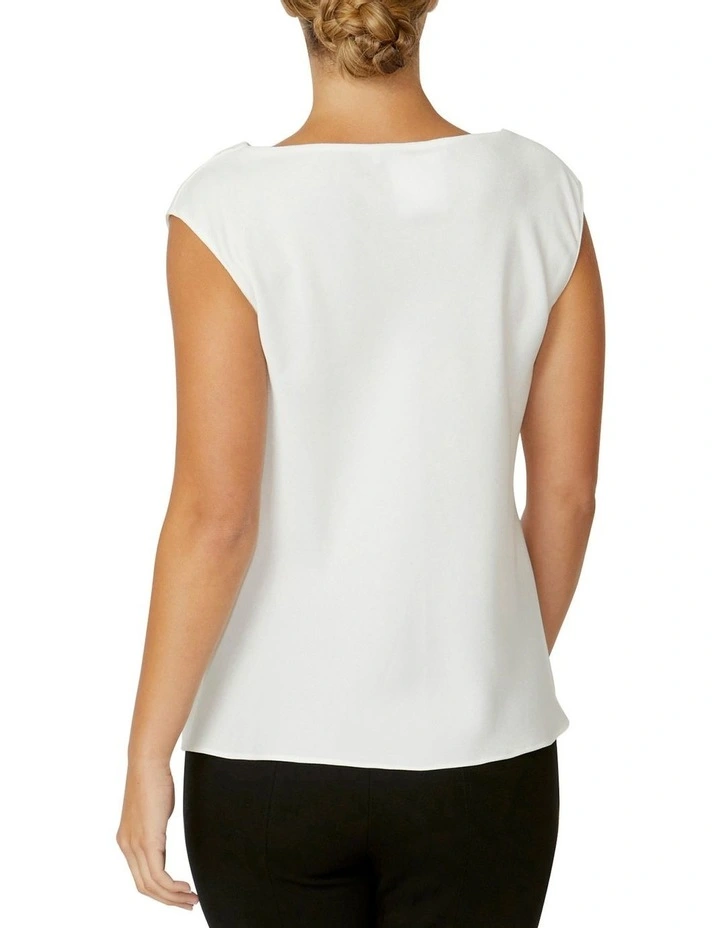 Harmony Ivory Cowl Neck Top in Ivory image 5