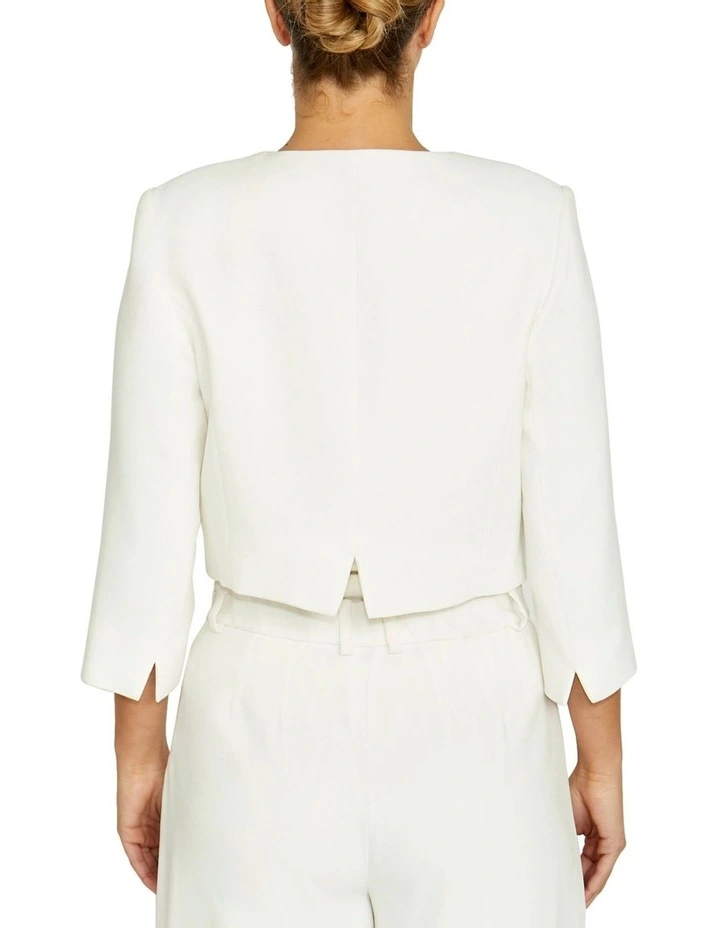 Jackie Ivory Single Button Jacket in Ivory image 2