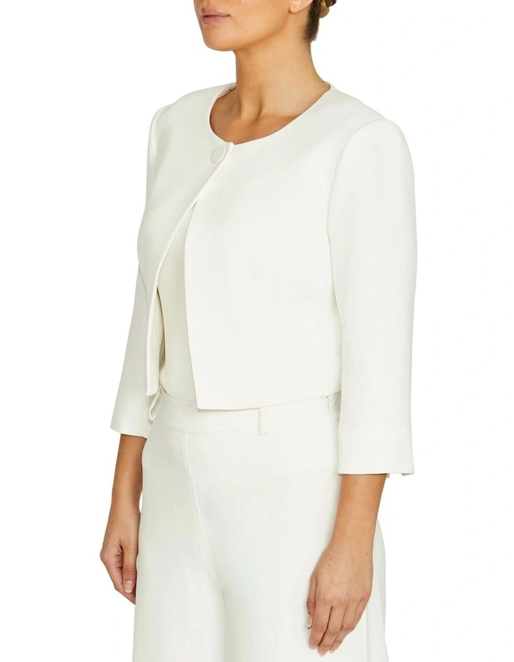 Jackie Ivory Single Button Jacket in Ivory image 3