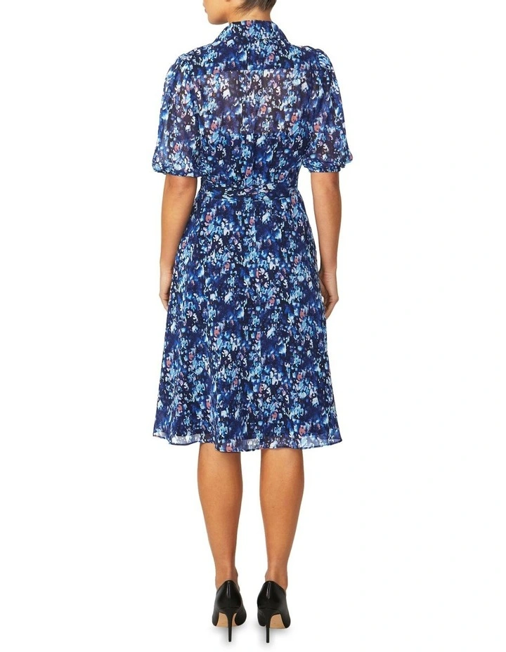 Delilah Opal Chiffon Dress in Blue image 2