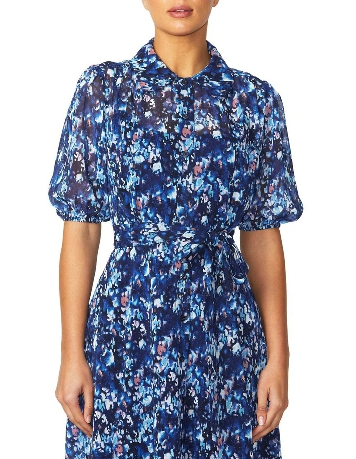 Delilah Opal Chiffon Dress in Blue image 3