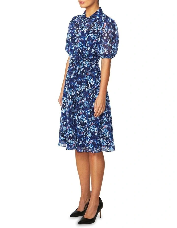 Delilah Opal Chiffon Dress in Blue image 4