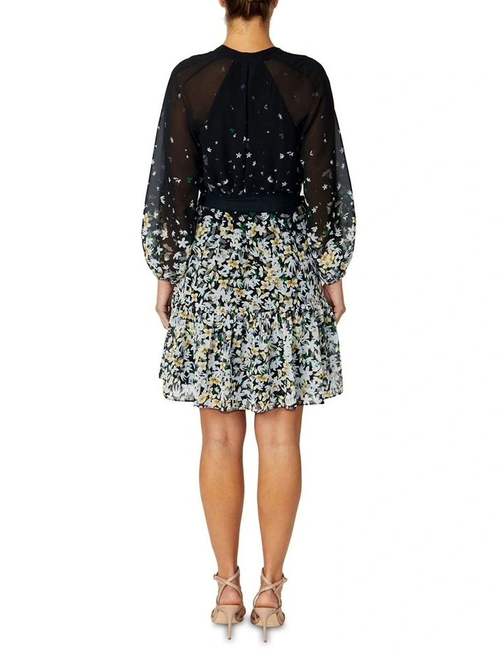 Samara Chiffon Dress in Black image 2