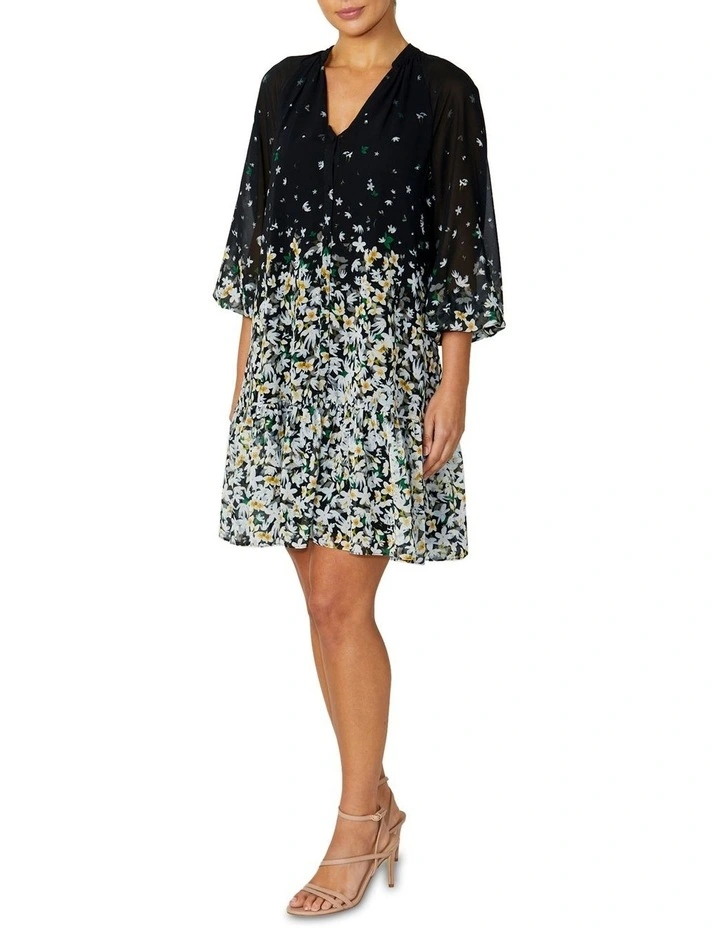 Samara Chiffon Dress in Black image 3