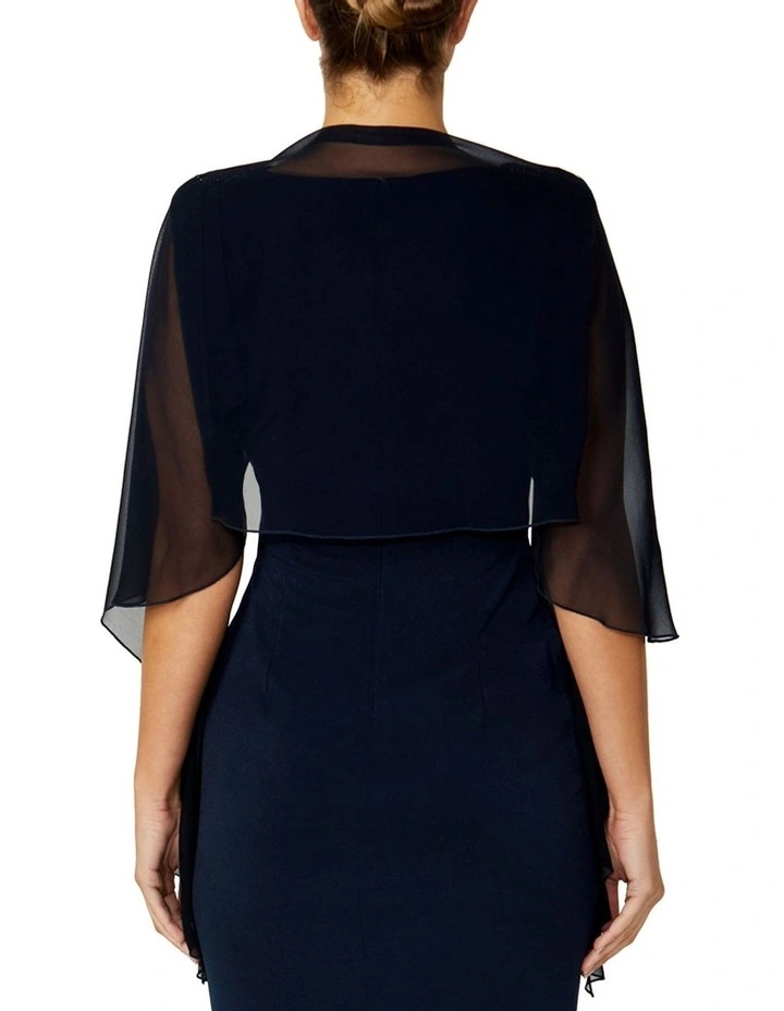 Silk Shrug in Navy image 2