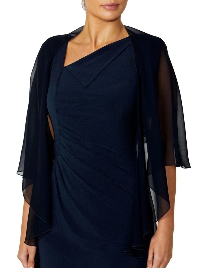 Silk Shrug in Navy image 3